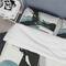 Designart 'Geometric Black and Teal III' Geometric Bedding Set - Duvet Cover & Shams